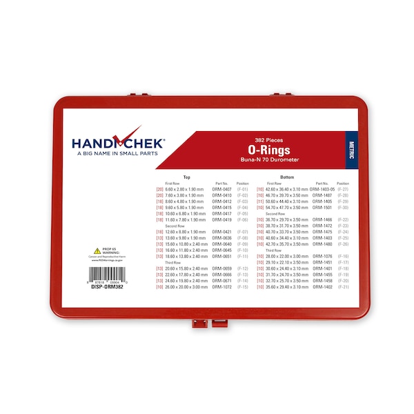 Metric O-Ring Buna N Assort 382pc